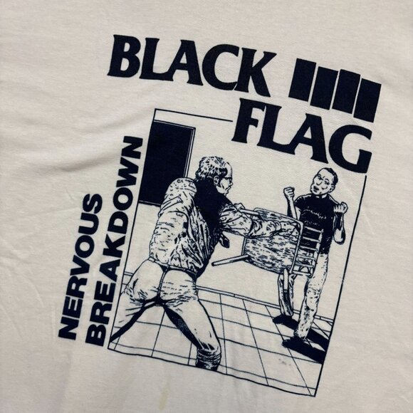 Black Flag Nervous Breakdown Punk Rock Band T-Shirt Size Extra Large - Picture 4 of 5
